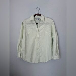 Ophelia Roe Striped Raglan Button Down | Small
